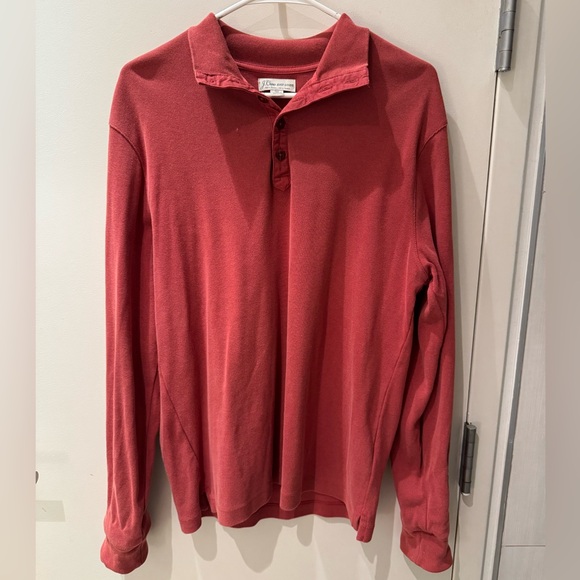 J. Crew Other - J. Crew Red Long Sleeve Polo Shirt